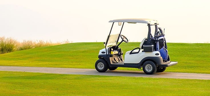 Golf cart with golf bag